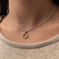Silver & Gold Mini Open Circle Necklace