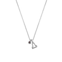 Silver Libra Horoscope & Birthstone Necklace