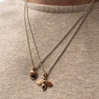 Silver & Rose Gold Midi Grateful Heart Necklace