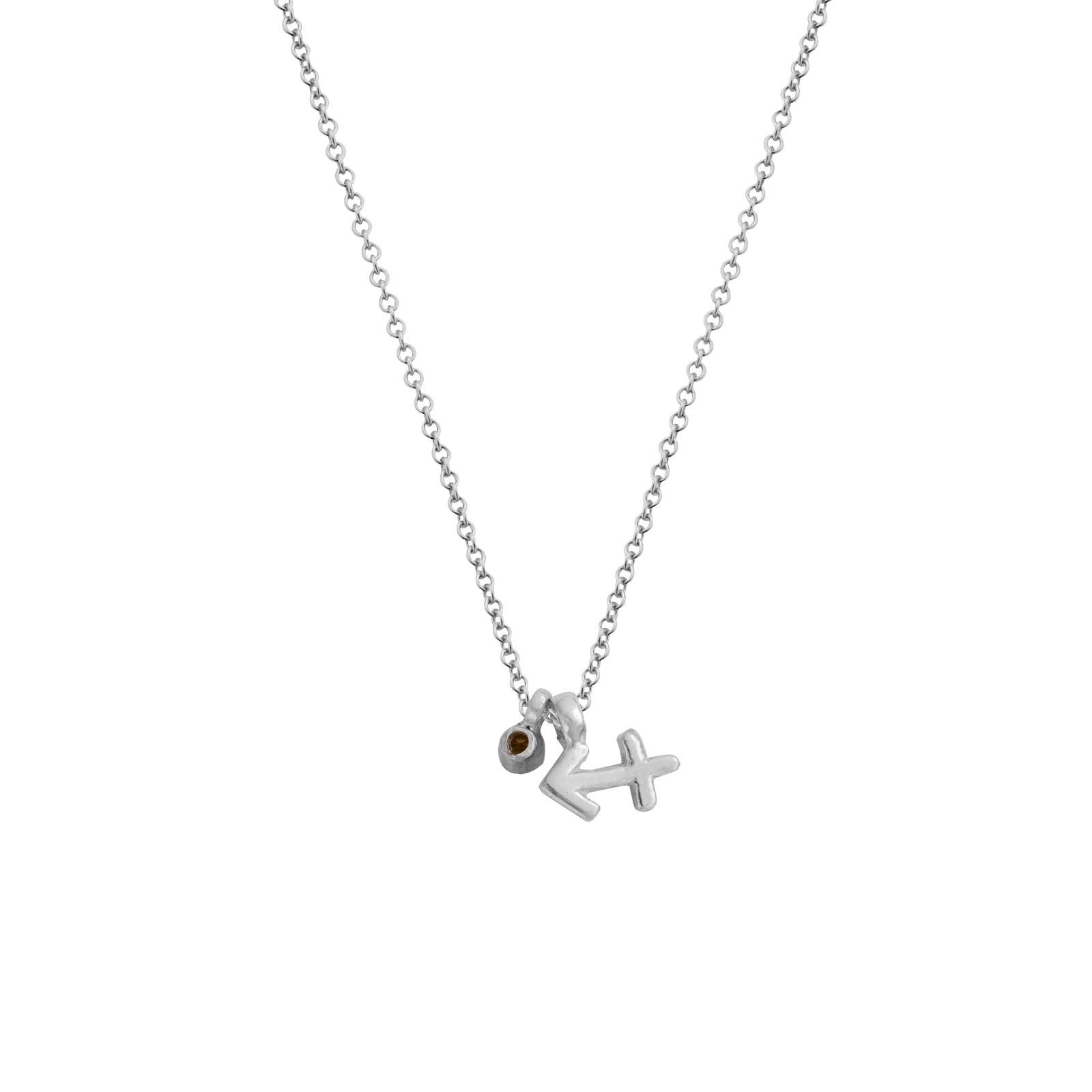 Silver Sagittarius Horoscope & Birthstone Necklace