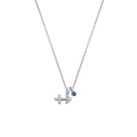 Silver Sagittarius Horoscope & Birthstone Necklace