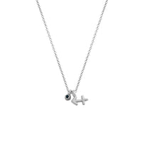 Silver Sagittarius Horoscope & Birthstone Necklace