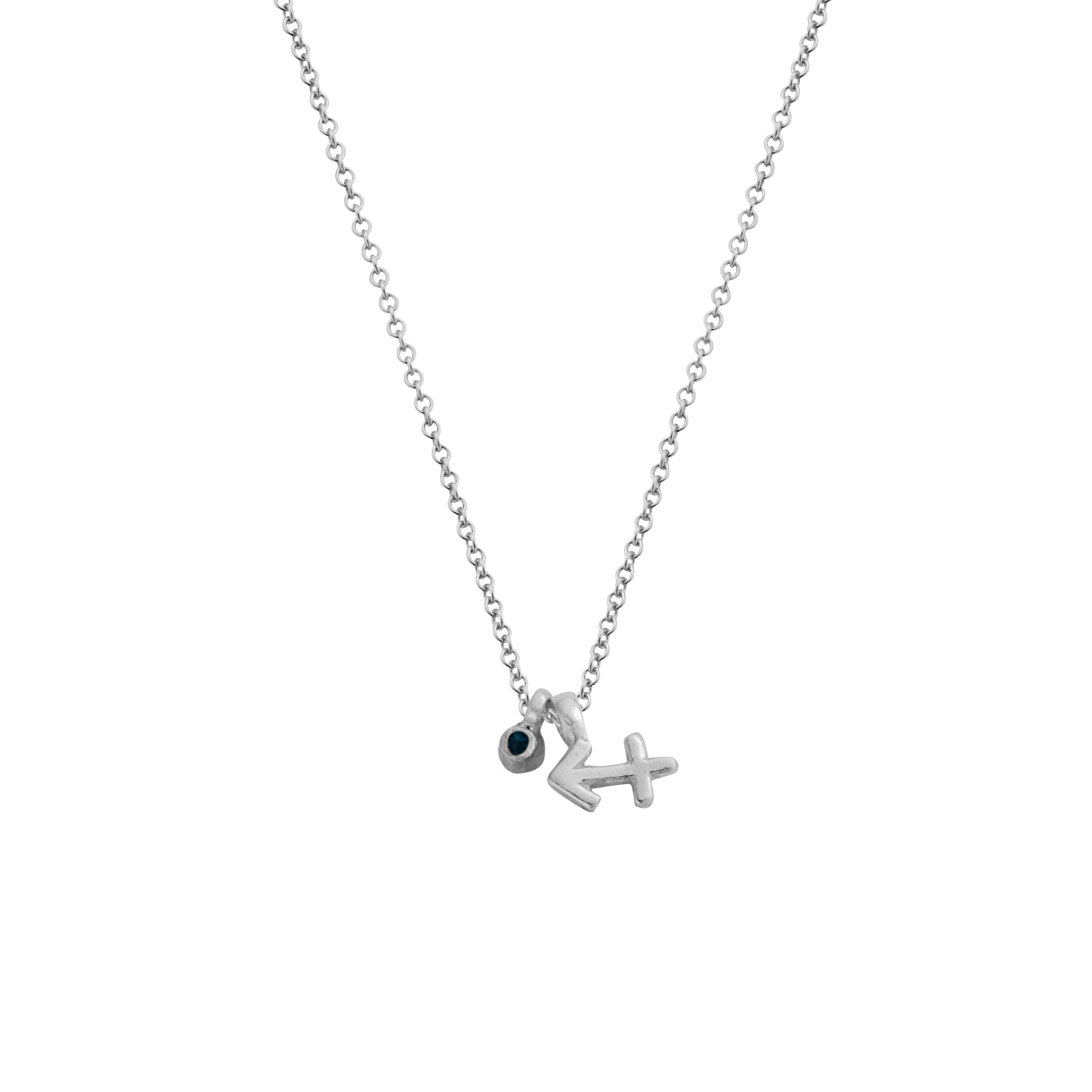 Silver Sagittarius Horoscope & Birthstone Necklace
