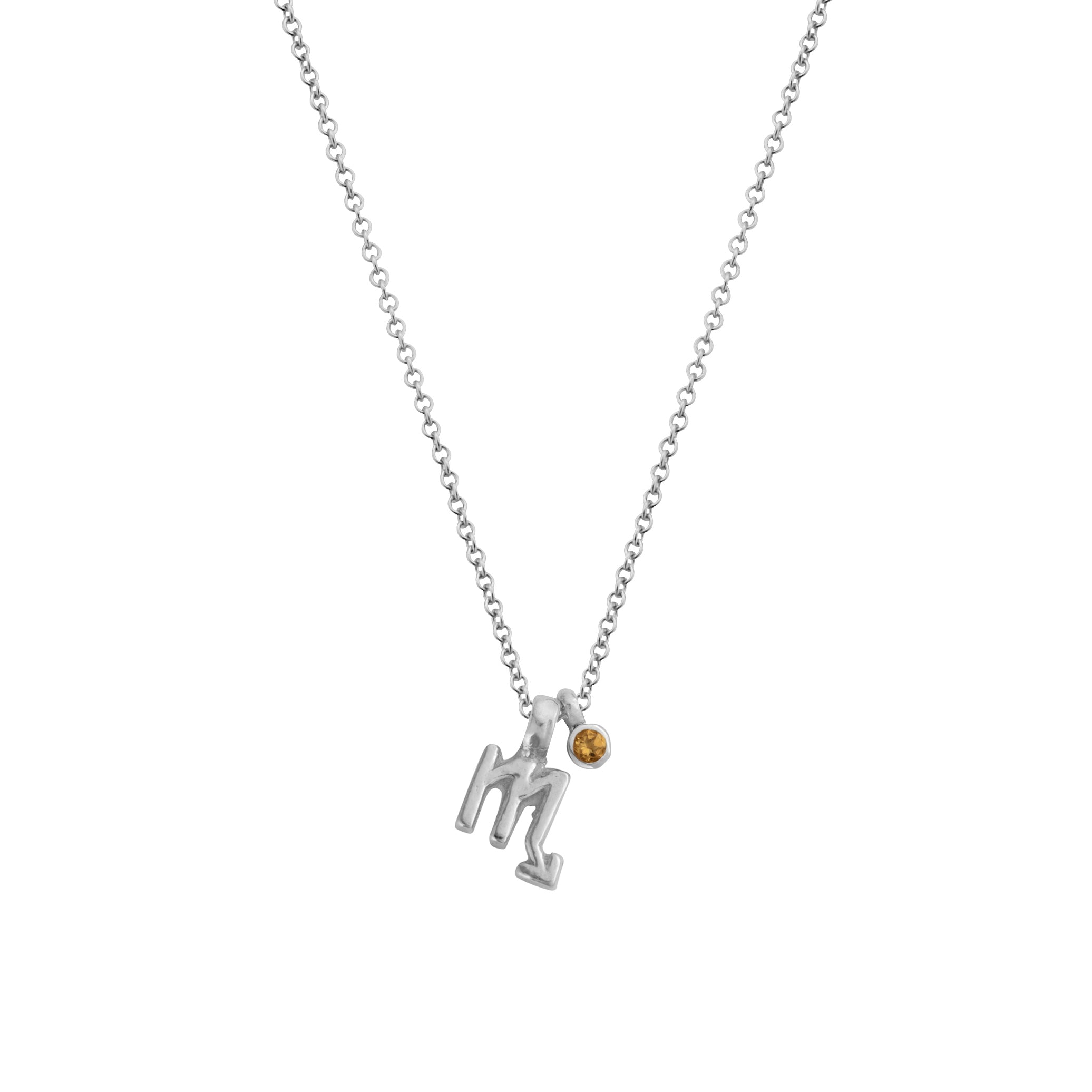 Silver Scorpio Horoscope & Birthstone Necklace