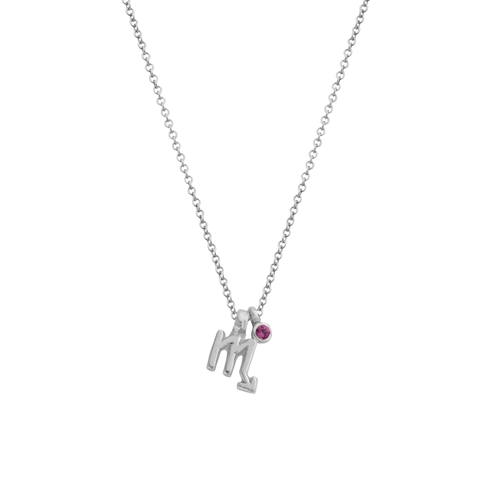 Silver Scorpio Horoscope & Birthstone Necklace