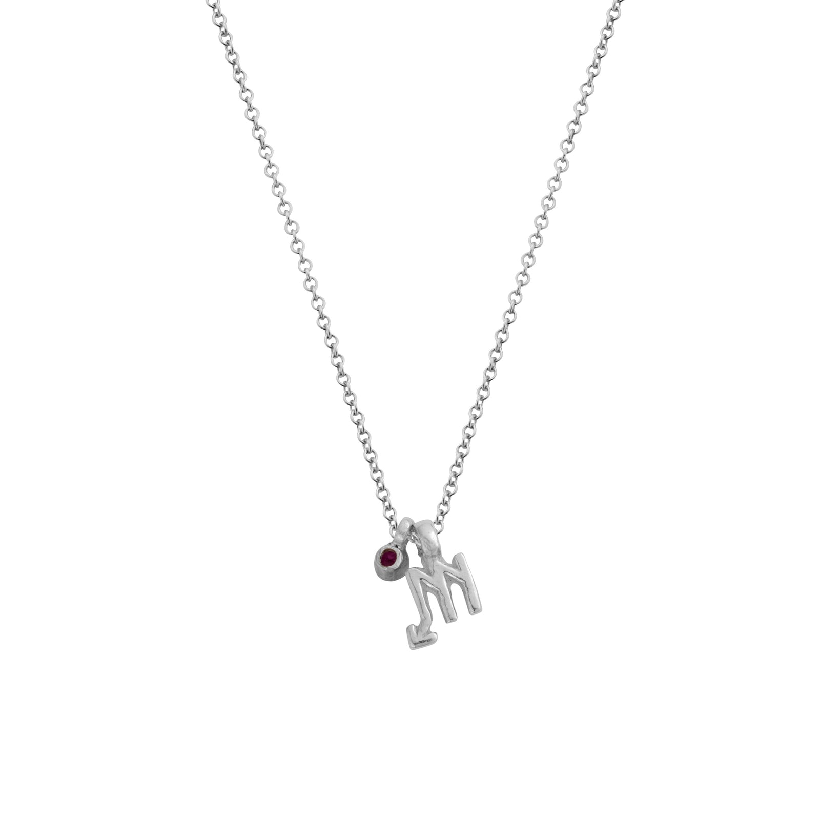 Silver Scorpio Horoscope & Birthstone Necklace