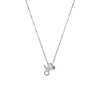 Silver Taurus Horoscope & Birthstone Necklace