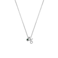 Silver Taurus Horoscope & Birthstone Necklace