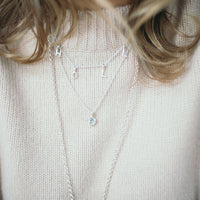 Silver Aquamarine Baby Treasure Necklace