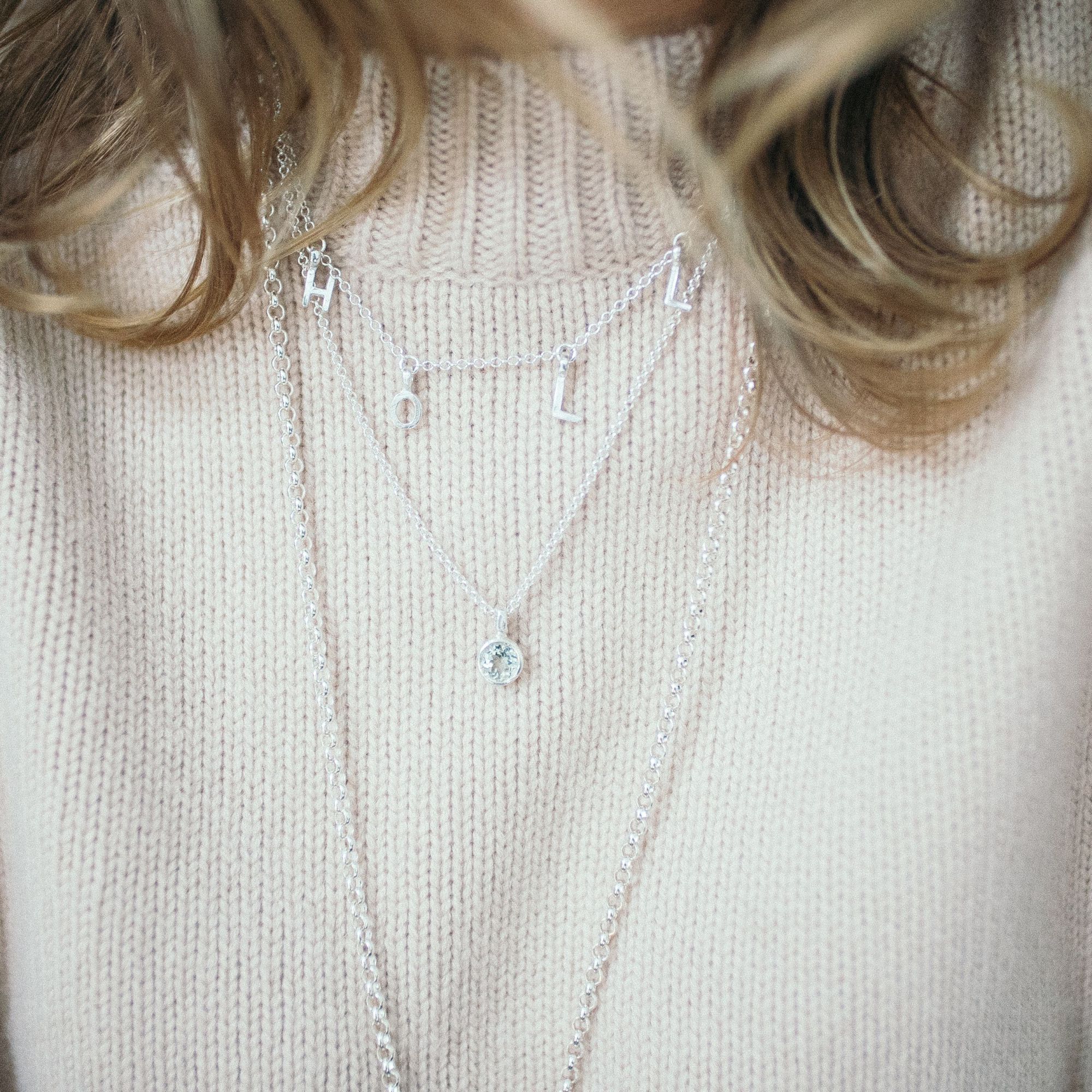 Silver Aquamarine Baby Treasure Necklace