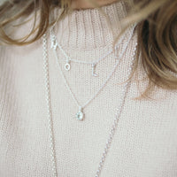Silver Aquamarine Baby Treasure Necklace