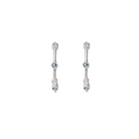 Silver Aquamarine Maxi Midnight Hoop Earrings