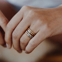 Silver Aquamarine Promise Ring