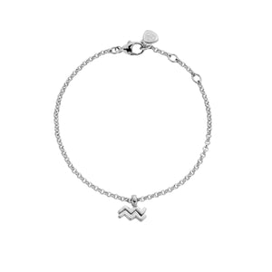Silver Aquarius Mini Horoscope Chain Bracelet