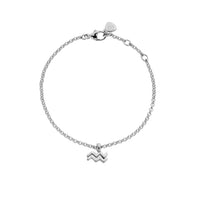 Silver Aquarius Mini Horoscope Chain Bracelet