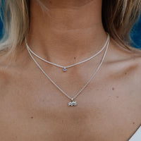 Silver Aquarius Mini Horoscope Necklace