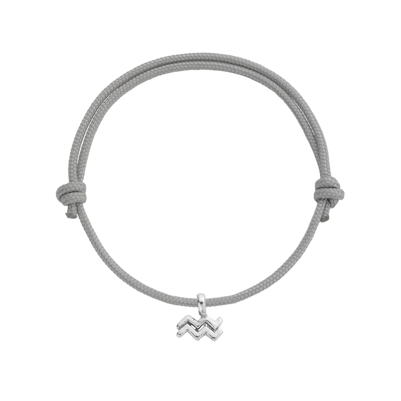 Silver Aquarius Mini Horoscope Sailing Rope