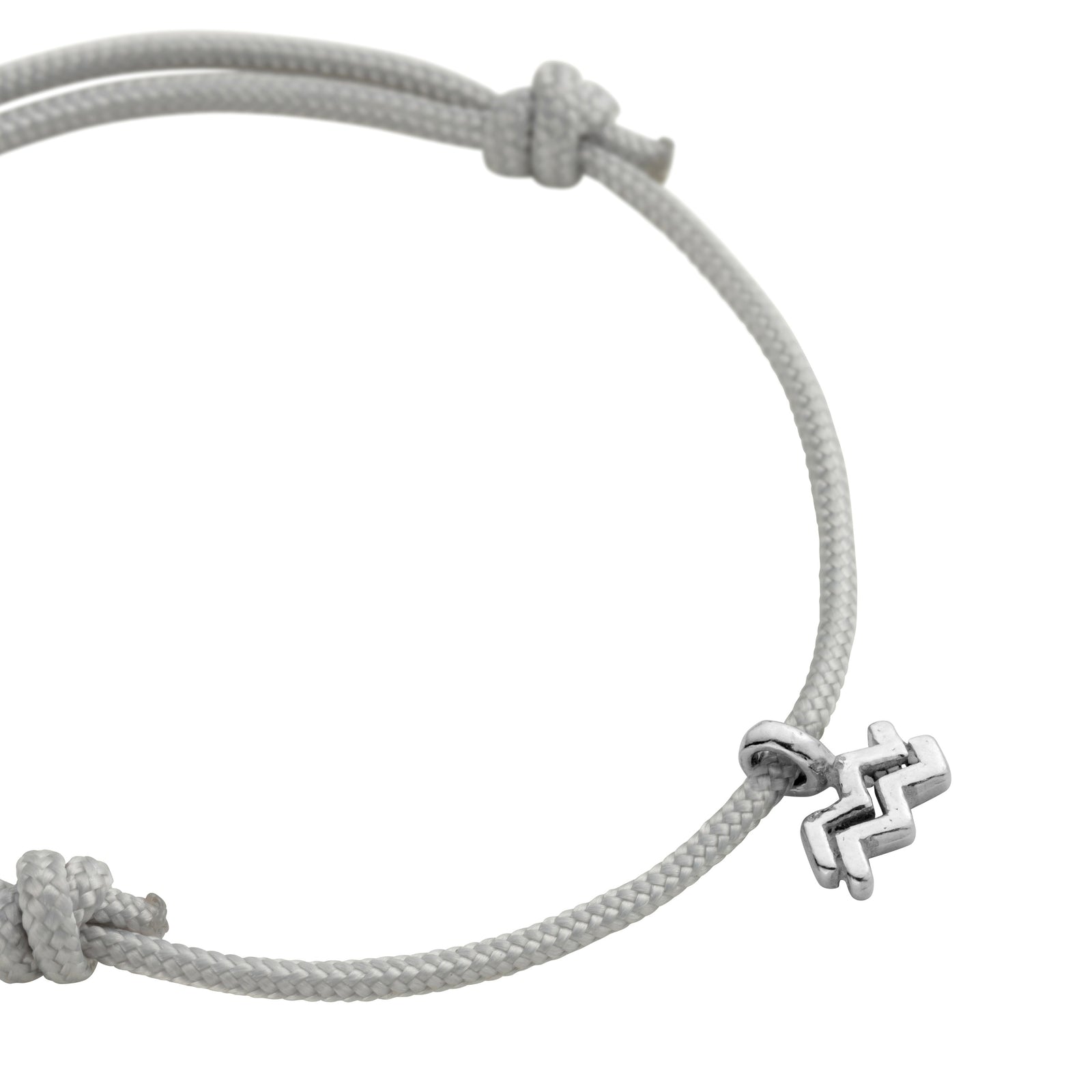 Silver Aquarius Mini Horoscope Sailing Rope