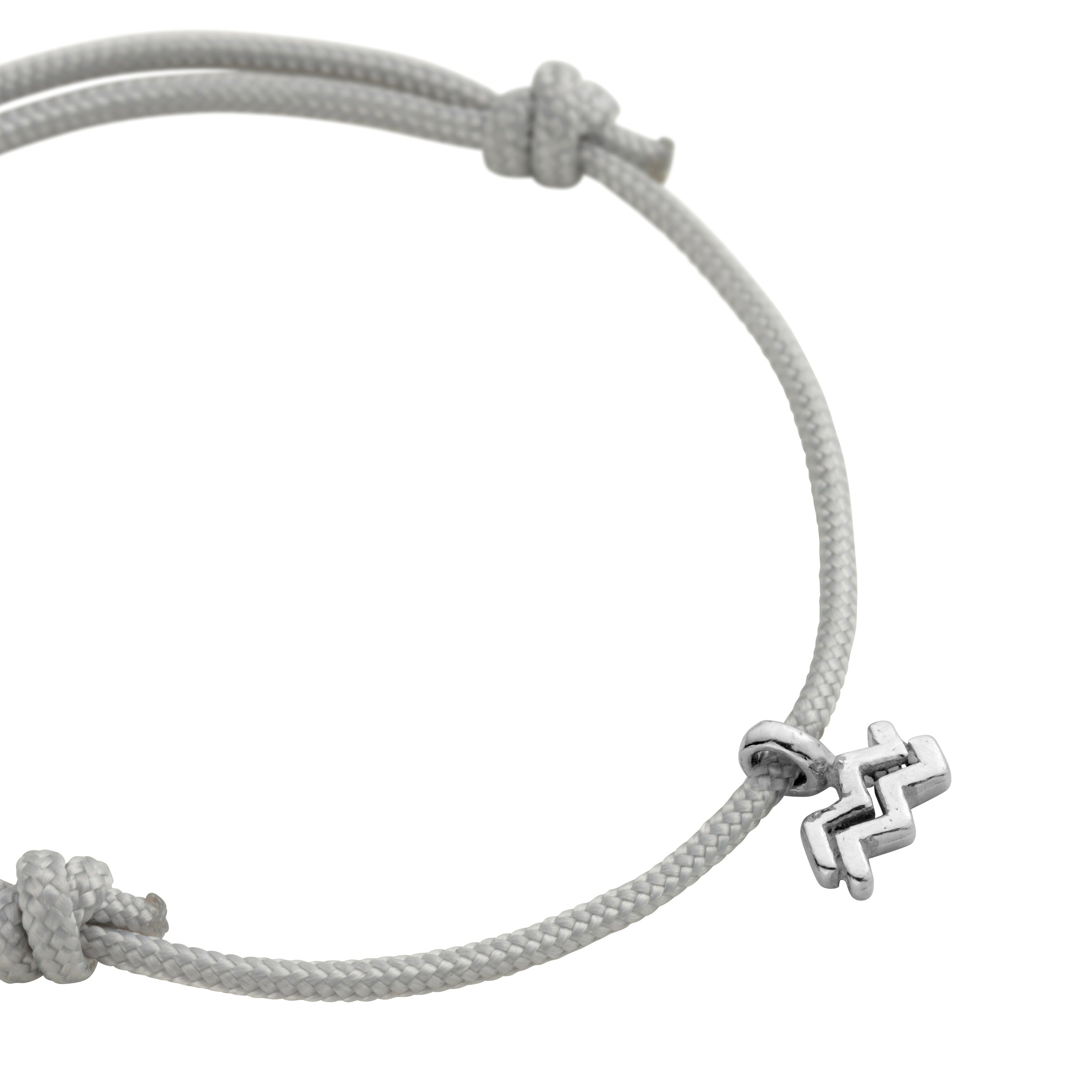 Silver Aquarius Mini Horoscope Sailing Rope