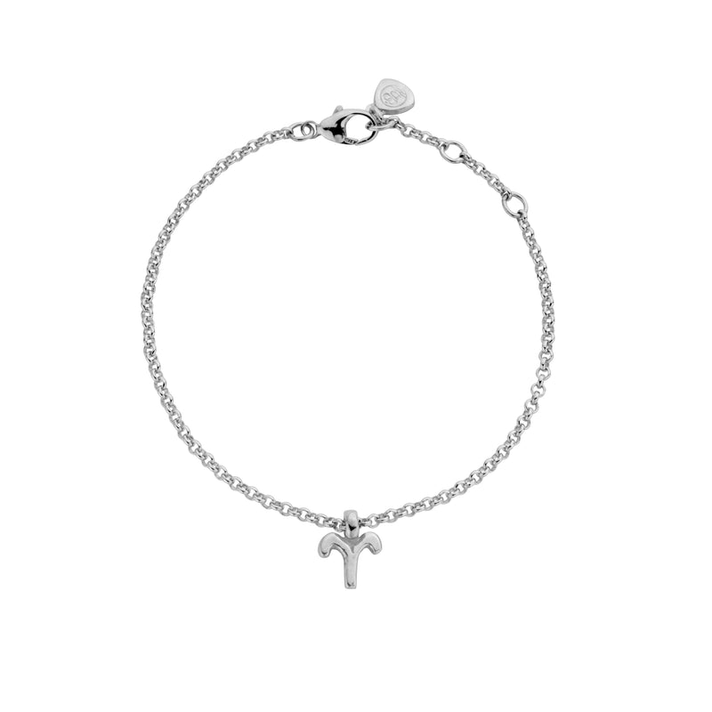 Silver Aries Mini Horoscope Chain Bracelet