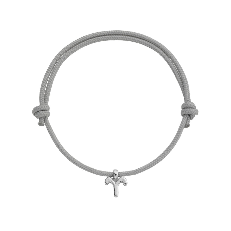 Silver Aries Mini Horoscope Sailing Rope