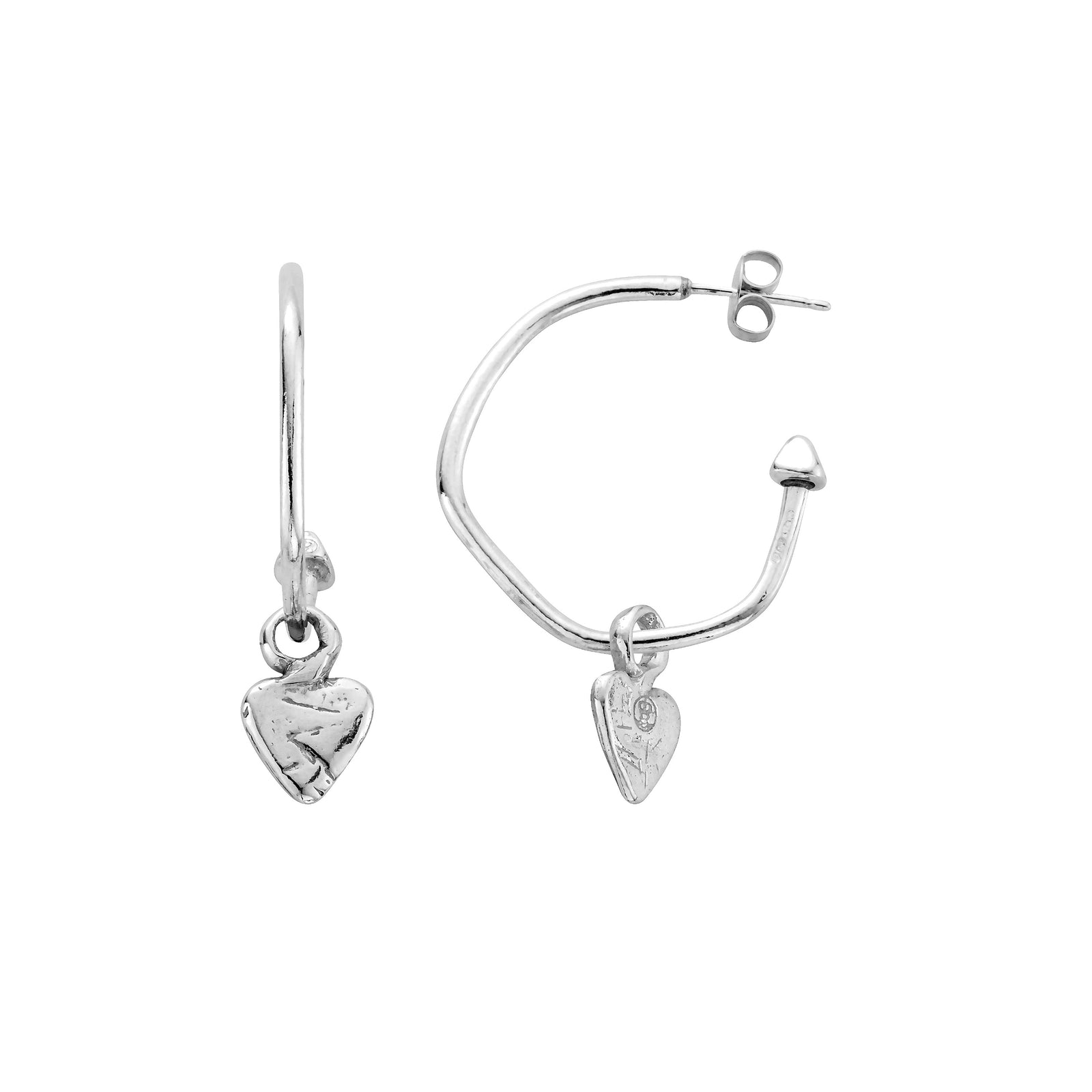 Maxi Cupid Hoops With Baby Heart Charms