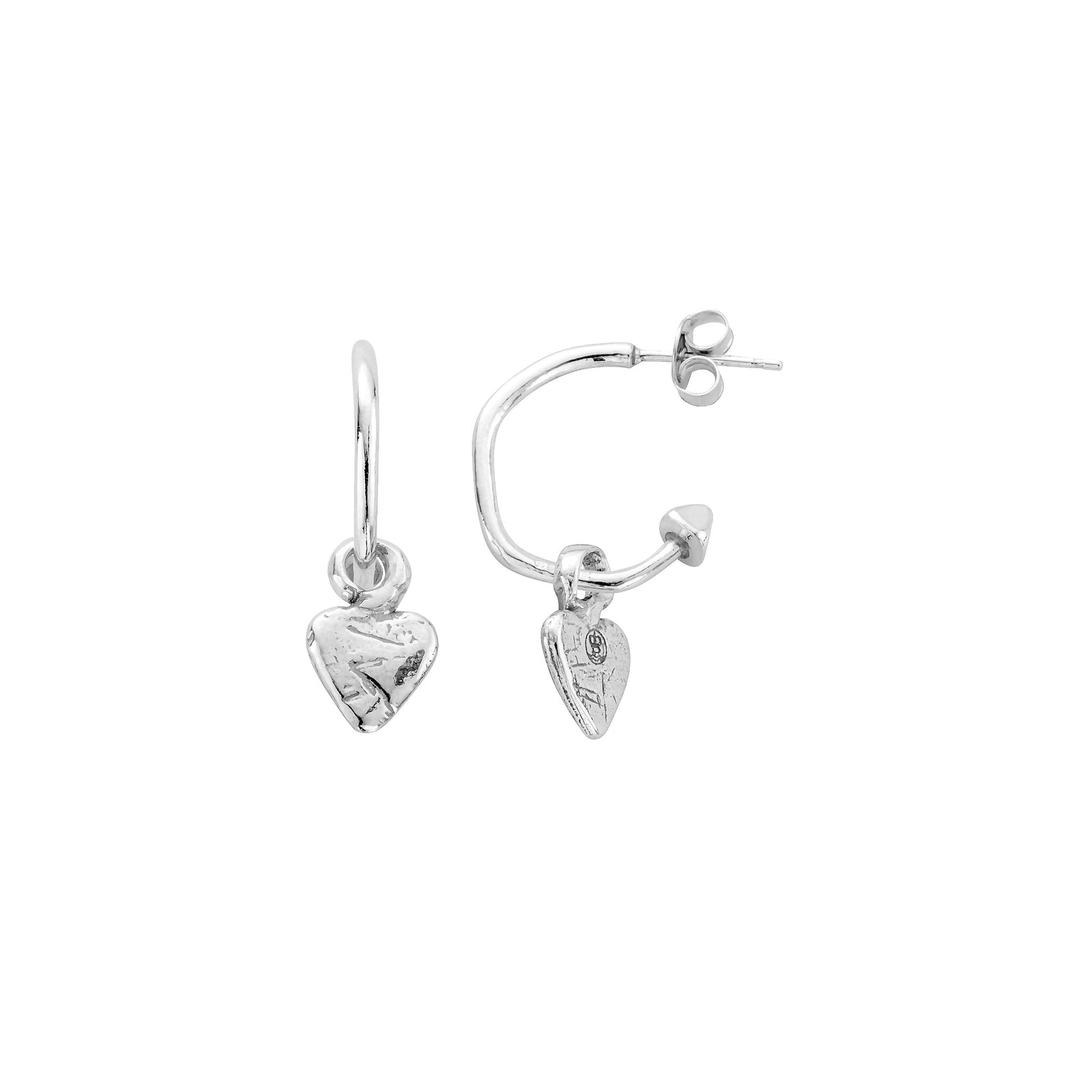Mini Cupid Hoops With Baby Heart Charms