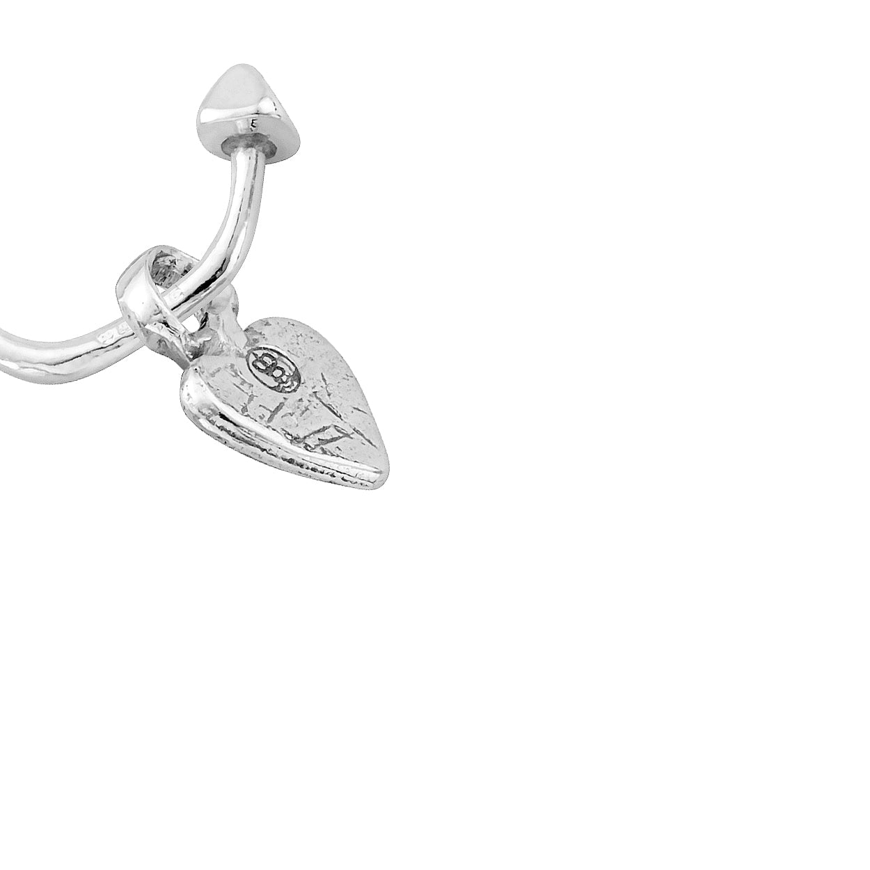 Silver Baby Heart Single Earring Charm