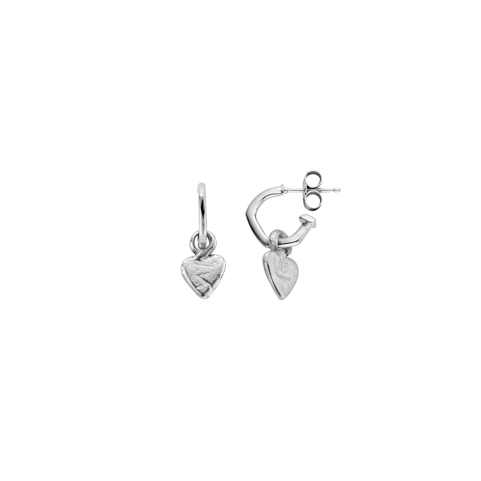 Tiny Cupid Hoops With Baby Heart Charms