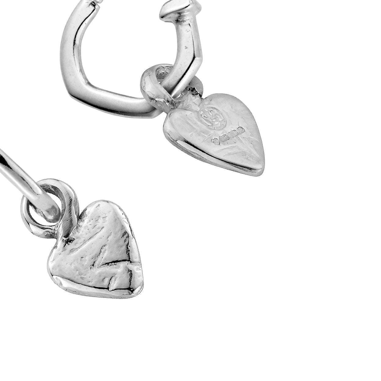 Tiny Cupid Hoops With Baby Heart Charms