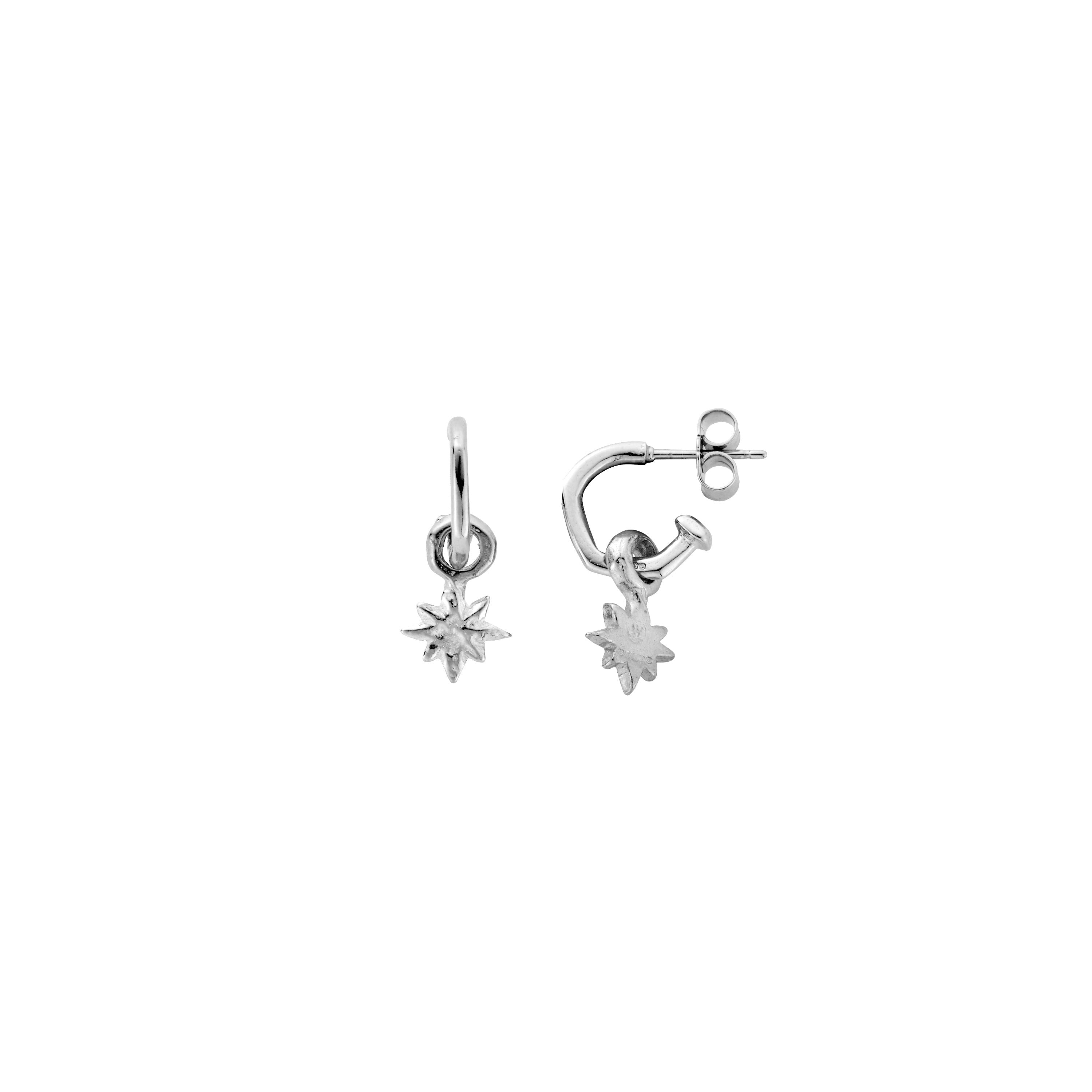 Tiny Cupid Hoops With Baby North Star Charms