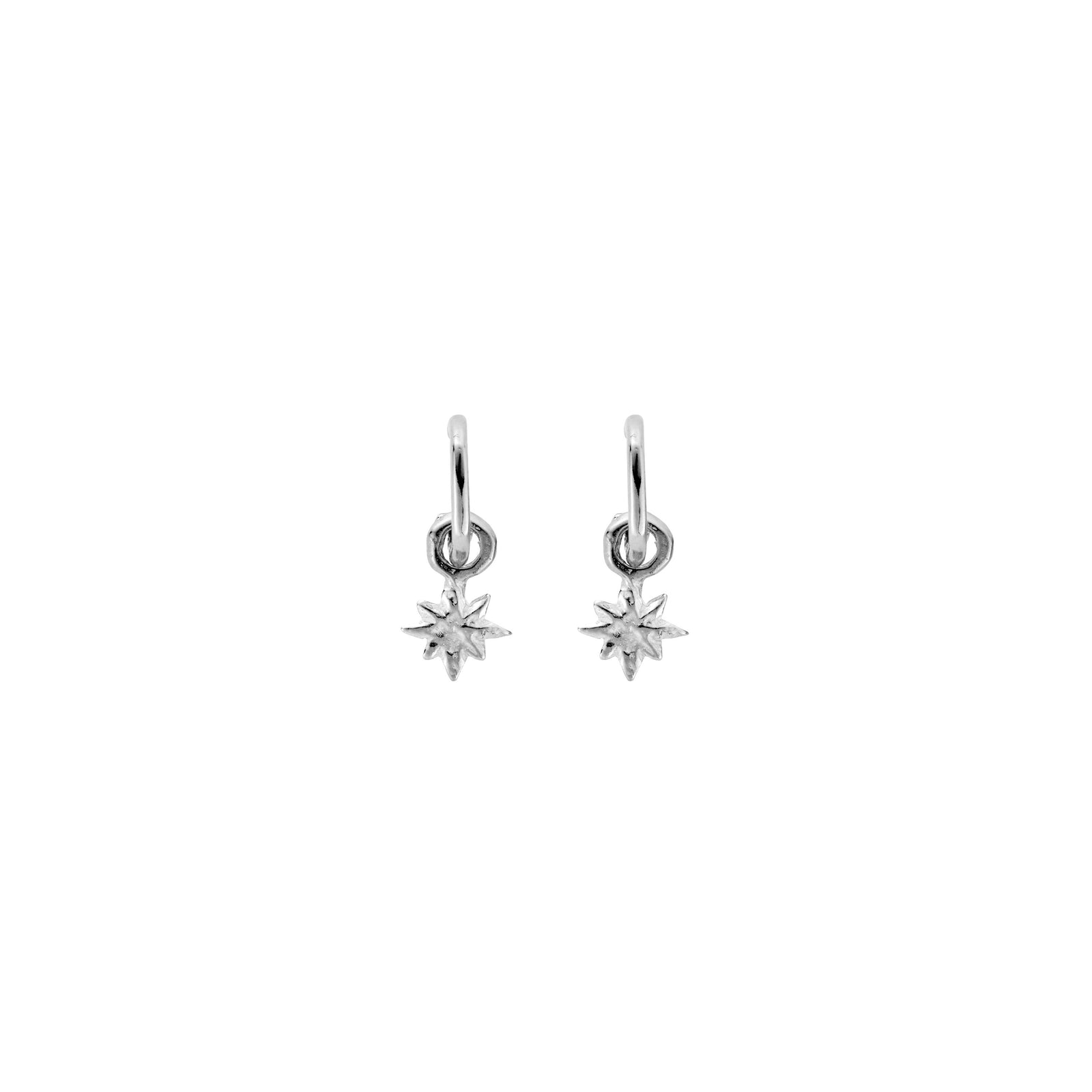 Tiny Cupid Hoops With Baby North Star Charms