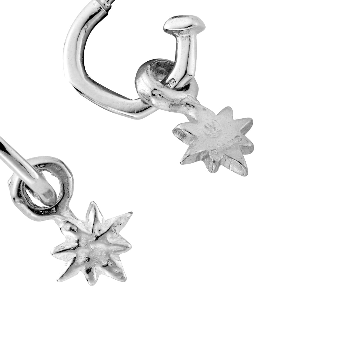 Tiny Cupid Hoops With Baby North Star Charms