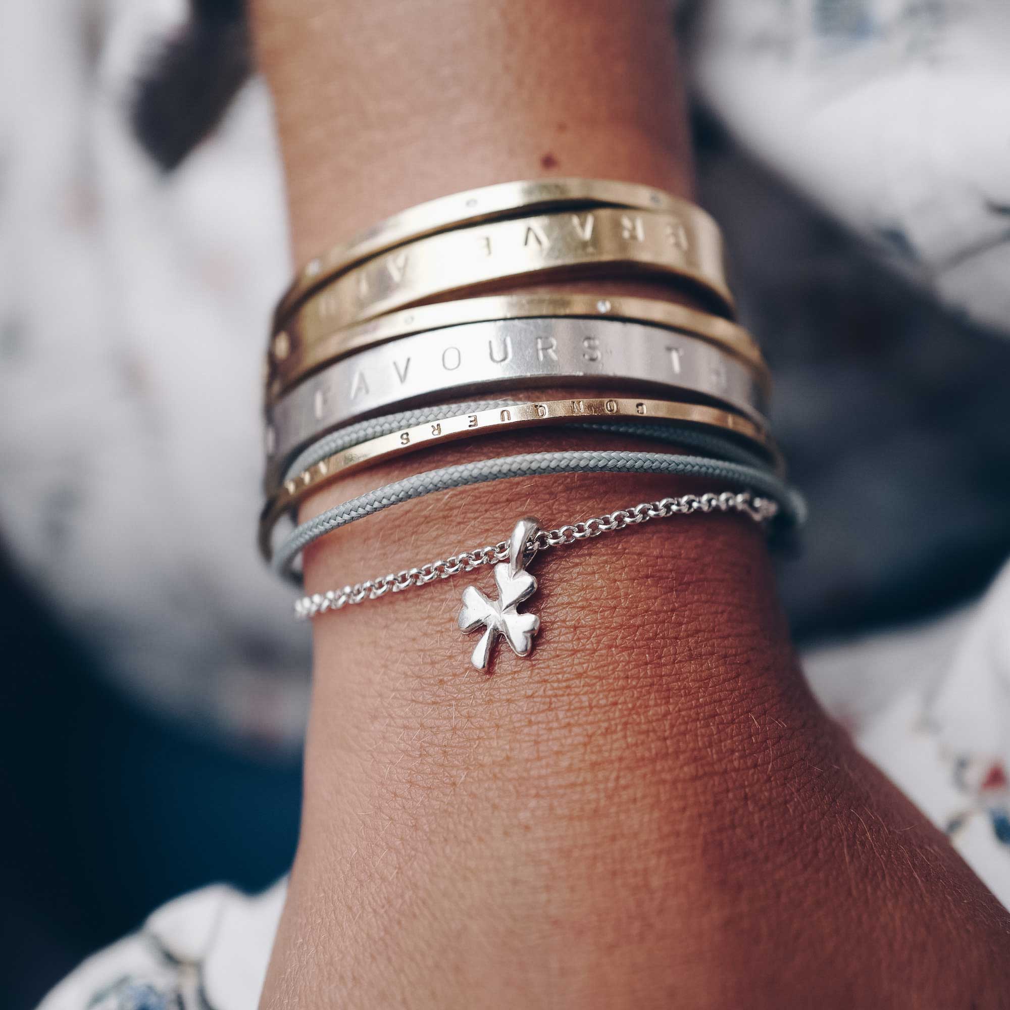 Silver Baby Shamrock Chain Bracelet
