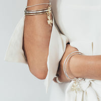 Silver Baby Shamrock Bangle