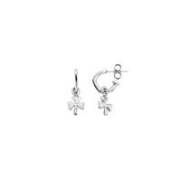 Tiny Cupid Hoops With Baby Shamrock Charms