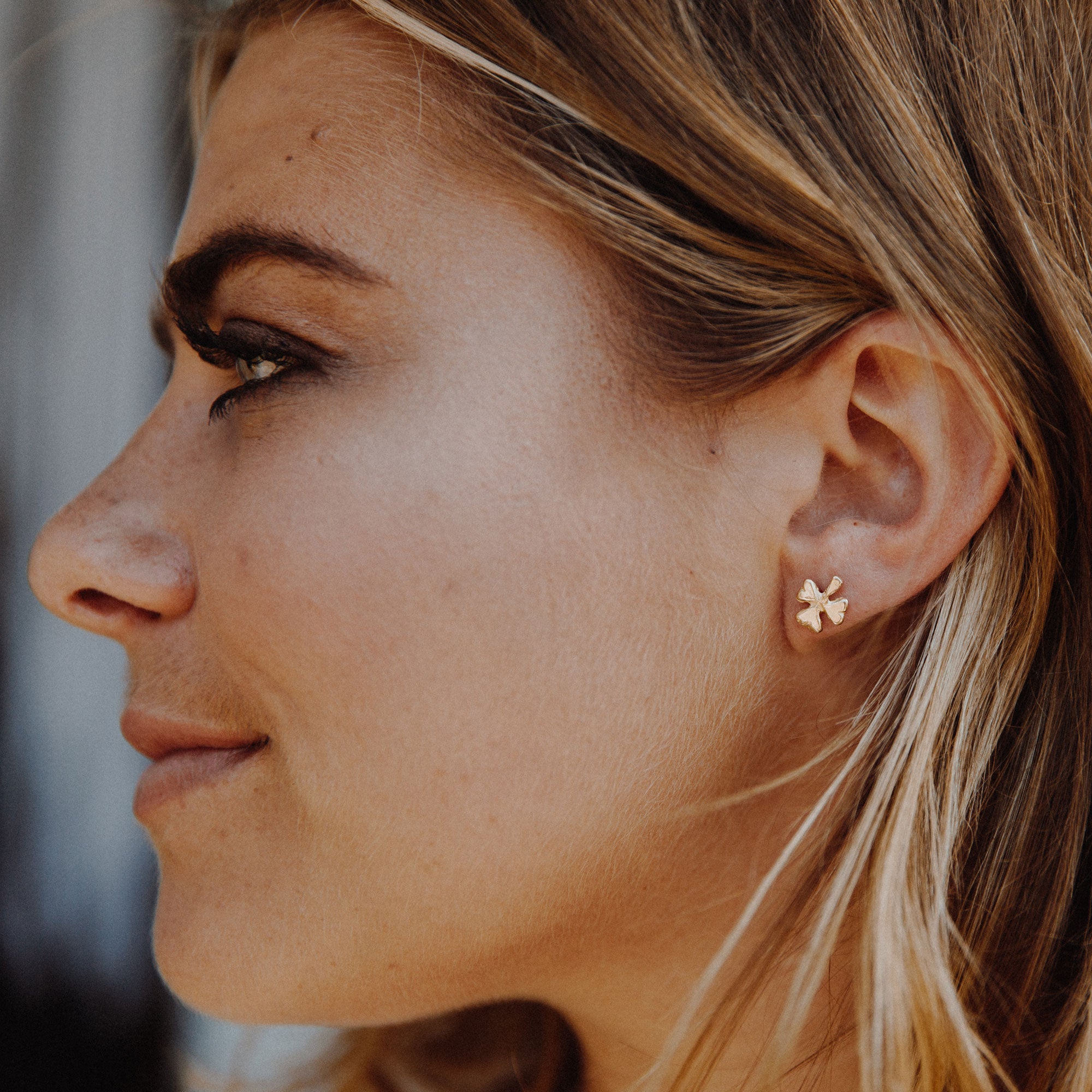 Silver Baby Shamrock Stud Earrings