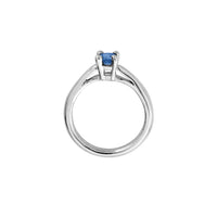 Silver Blue Sapphire Claw Ring