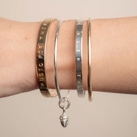 Silver Medium Acorn Bangle