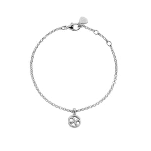 Silver Cancer Mini Horoscope Chain Bracelet