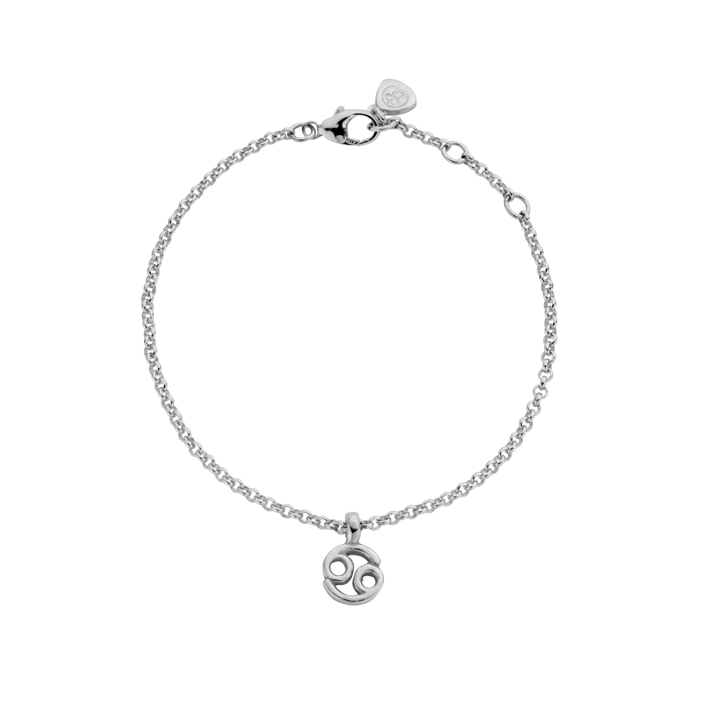 Silver Cancer Mini Horoscope Chain Bracelet