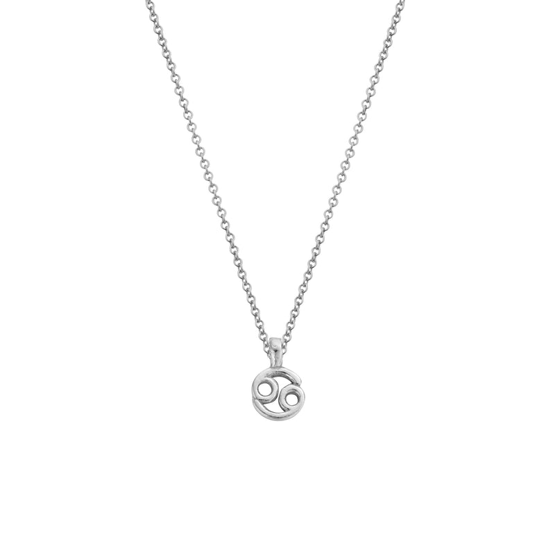 Silver Cancer Mini Horoscope Necklace