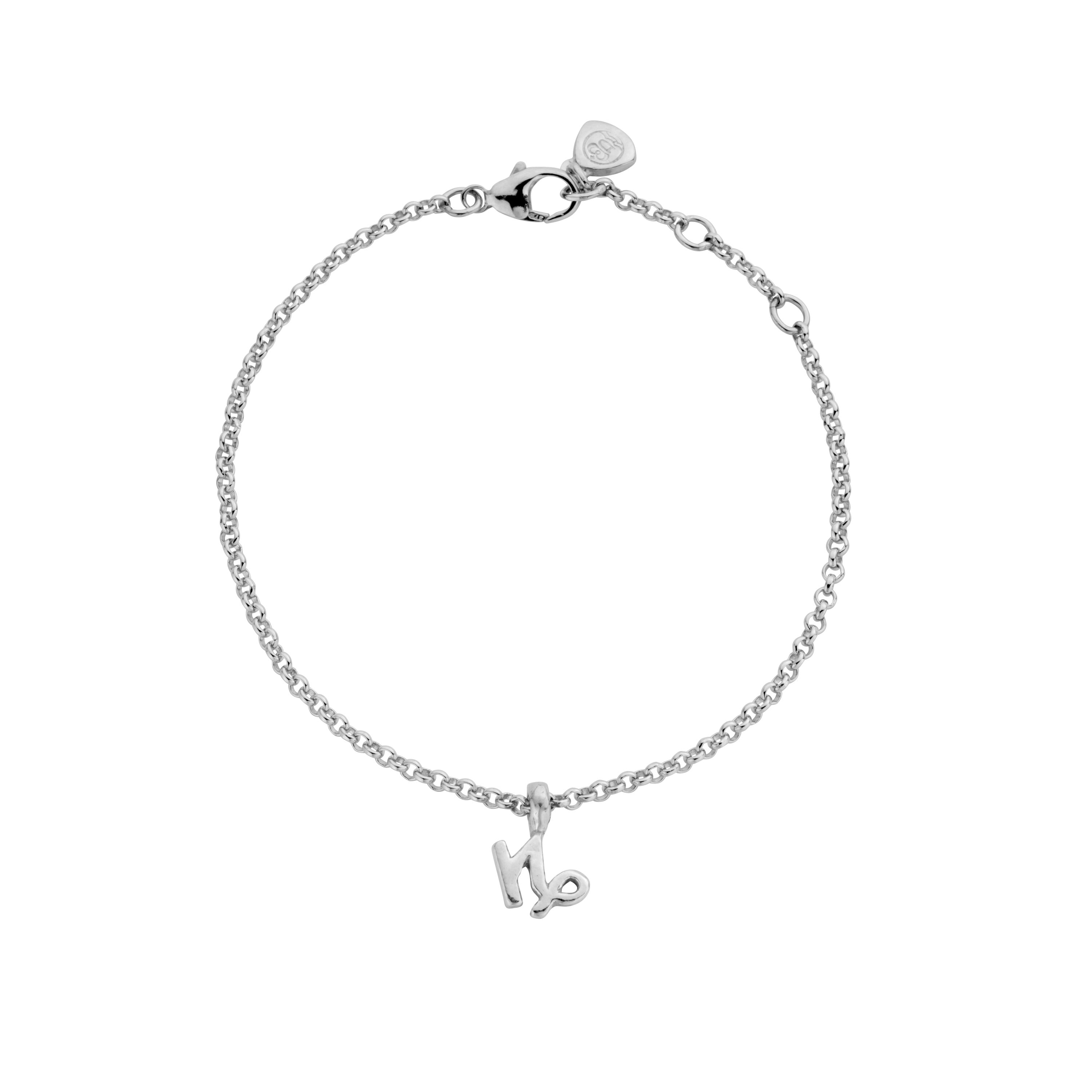 Silver Capricorn Mini Horoscope Chain Bracelet