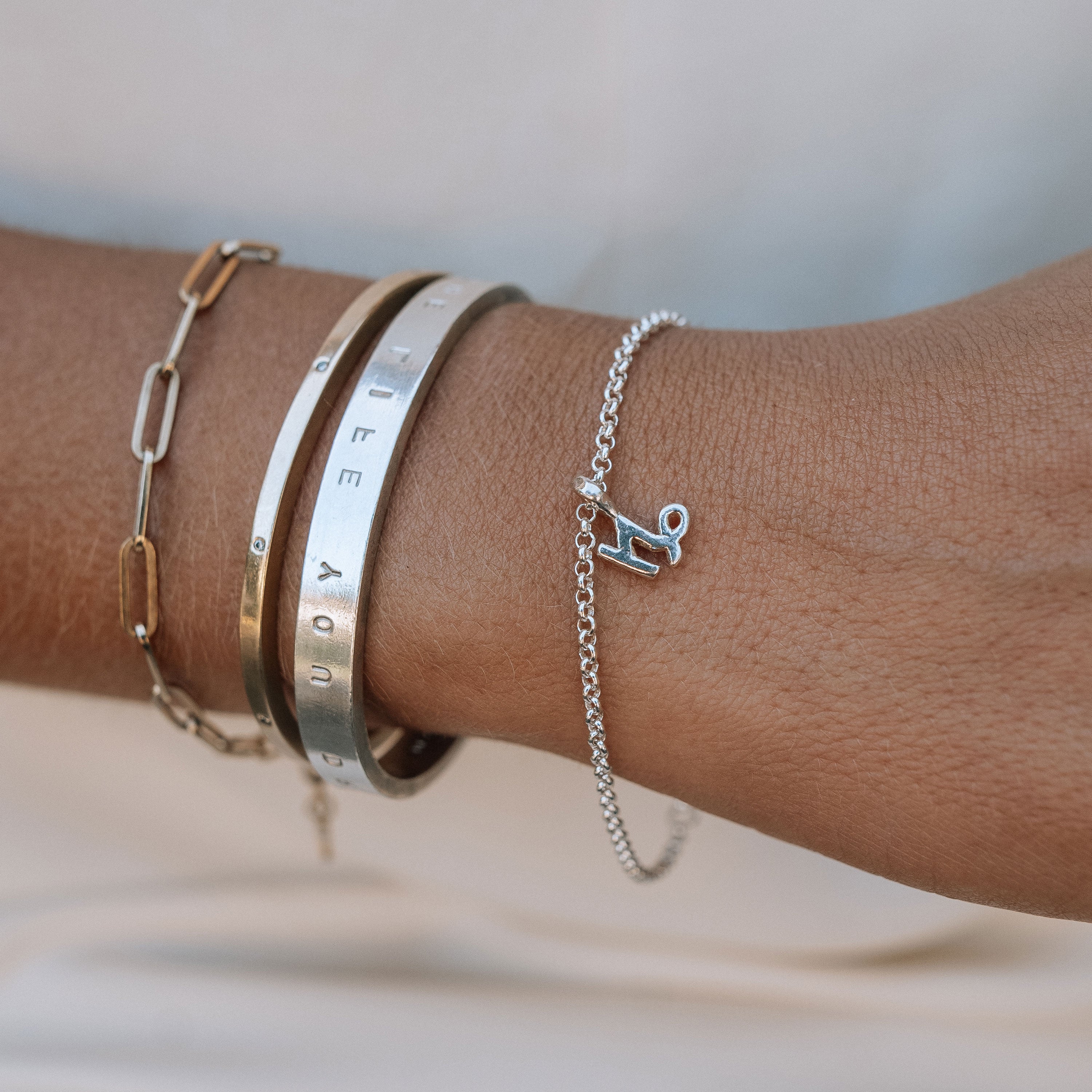 Silver Capricorn Mini Horoscope Chain Bracelet