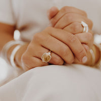 Silver Citrine Crystal Ring