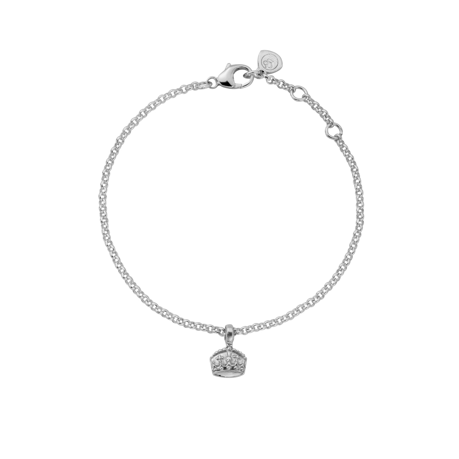 Silver Coronation Crown Chain Bracelet
