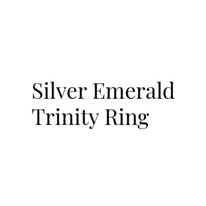 Silver Emerald Trinity Ring