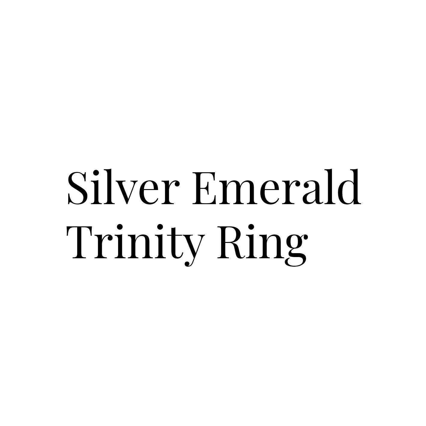 Silver Emerald Trinity Ring