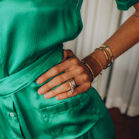 Silver Mini Heart Falling Ring