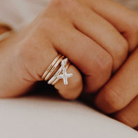 Silver Falling Mini Kiss Ring